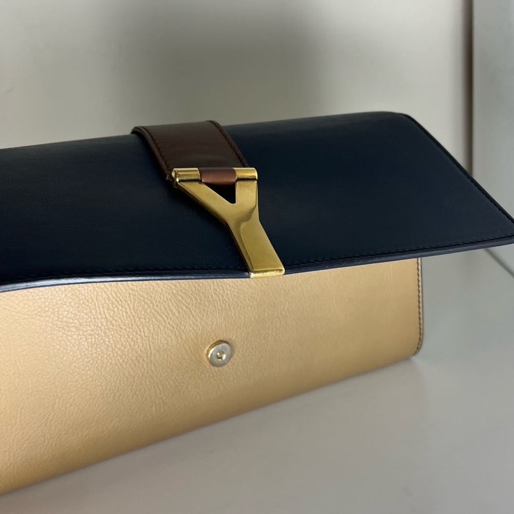 Yves Saint Laurent Black and Tan Clutch - Picture 6 of 8